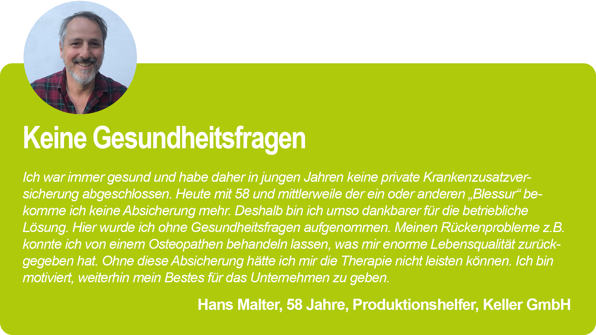 Hans Malter - Referenz BKVital
